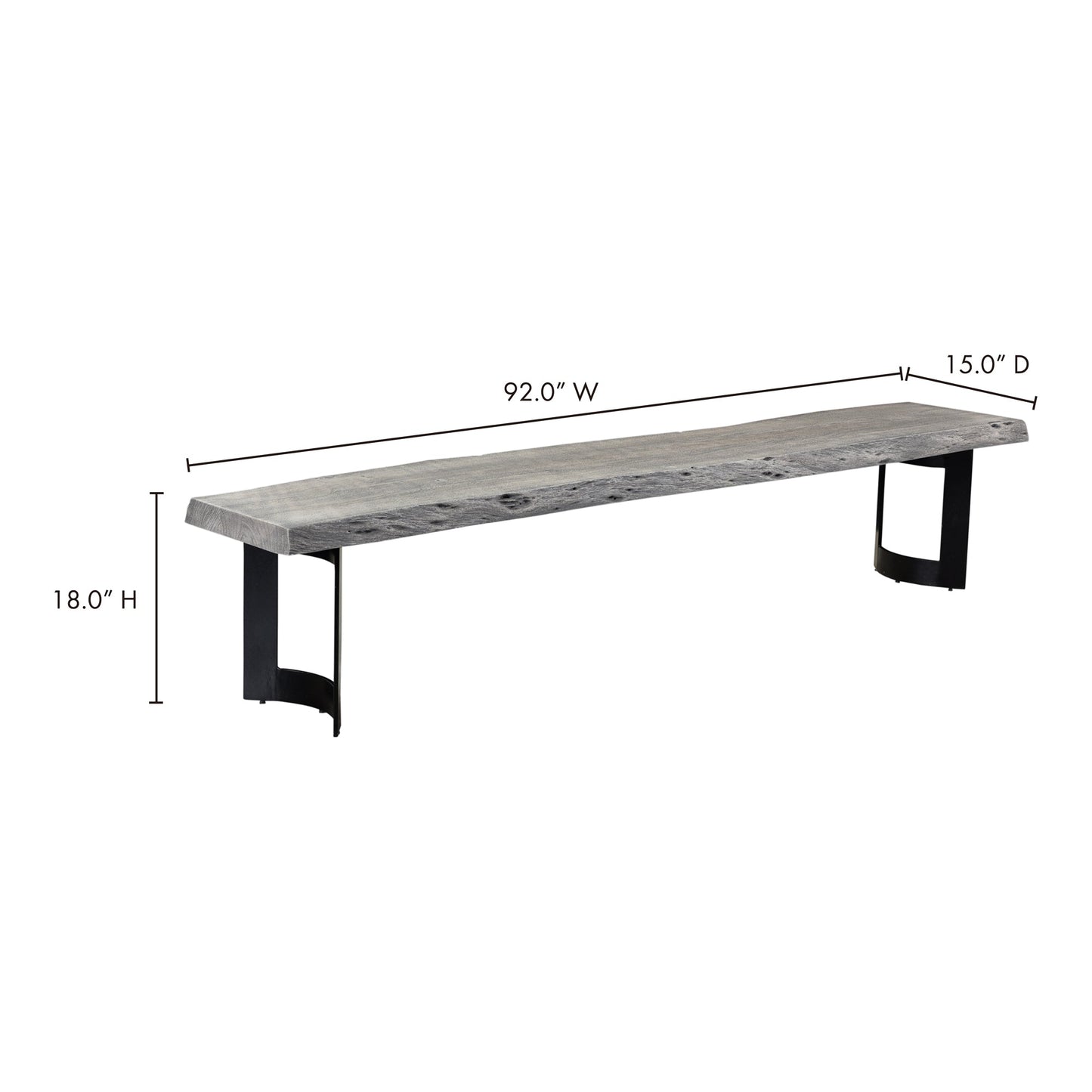 Bent Bench Small Grey