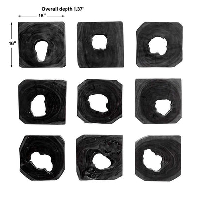 Bahati Wood Wall Decor in Ebony Set/9