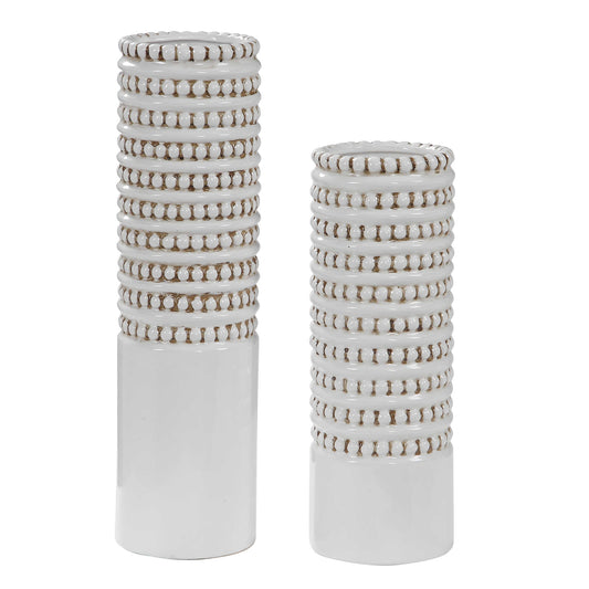 Angelou White Vases Set/2