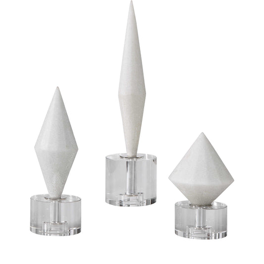 Alize White Stone Sculptures Set/3