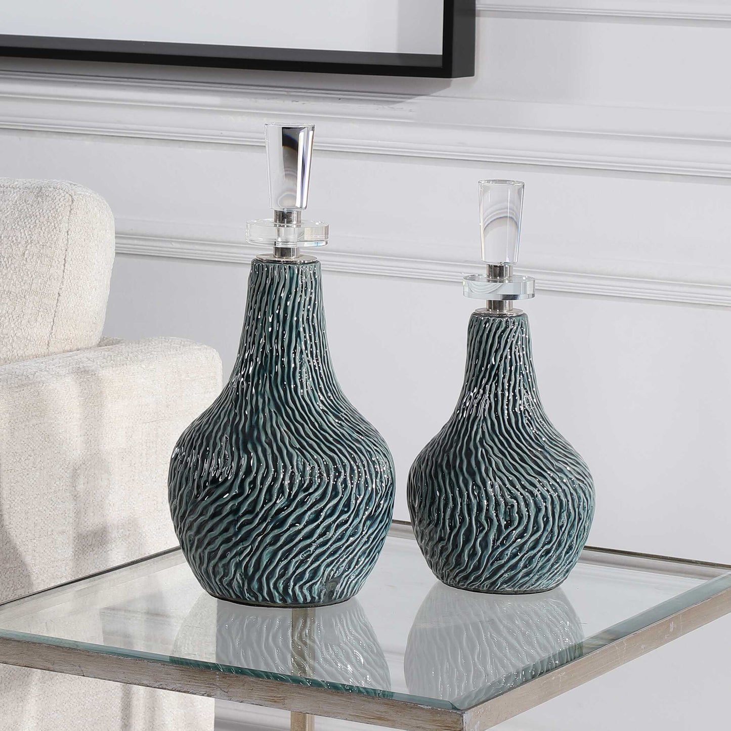 Almera Dark Teal Bottles Set/2