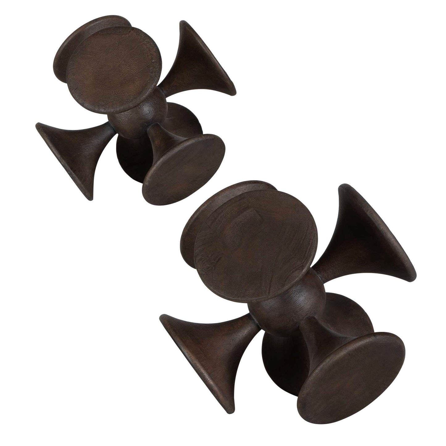 Balanced Harmony Dark Wooden Sculptures Set/2