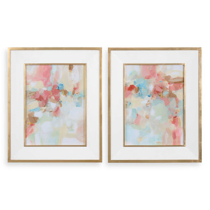 A Touch Of Blush And Rosewood Fences Art Set/2