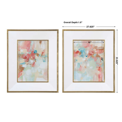 A Touch Of Blush And Rosewood Fences Art Set/2
