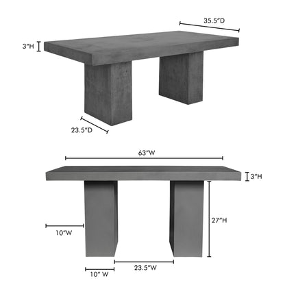 Aurelius 2 Outdoor Dining Table Grey