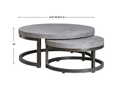 Aiyara Gray Nesting Tables Set/2