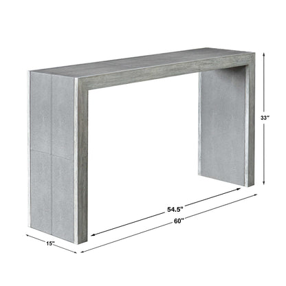 Aerina Aged Gray Console Table