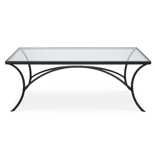 Alayna Black Metal & Glass Coffee Table