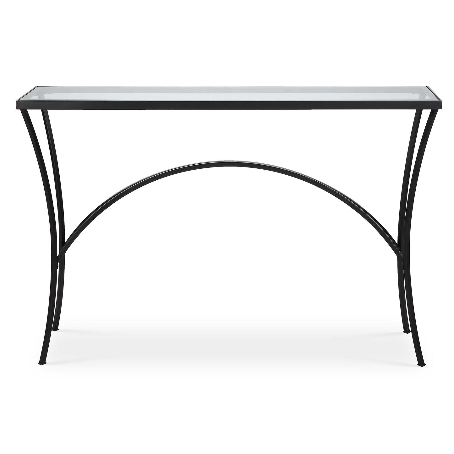 Alayna Black Metal & Glass Console Table