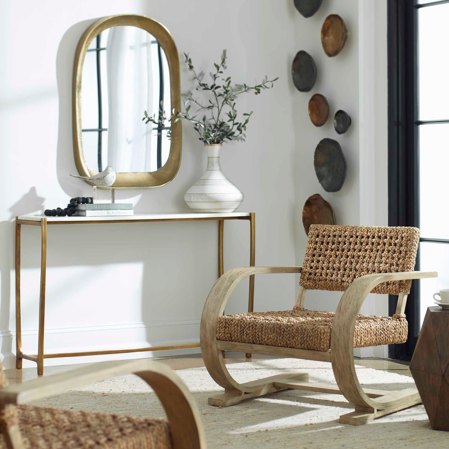 Affinity White Marble Console Table