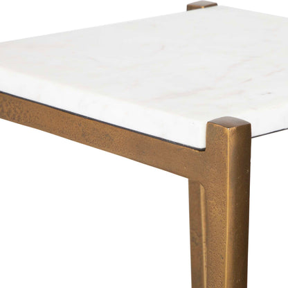 Affinity White Marble Accent Table