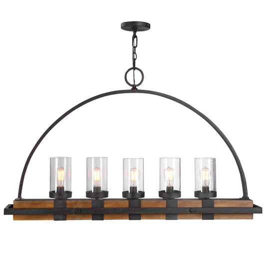 Atwood 5 Light Rustic Linear Chandelier