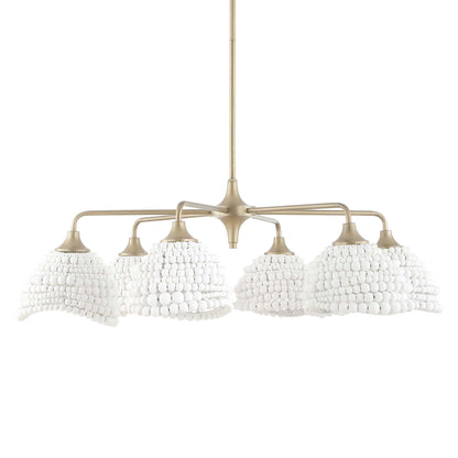 Biddeford 6 Light White Beaded Pendant