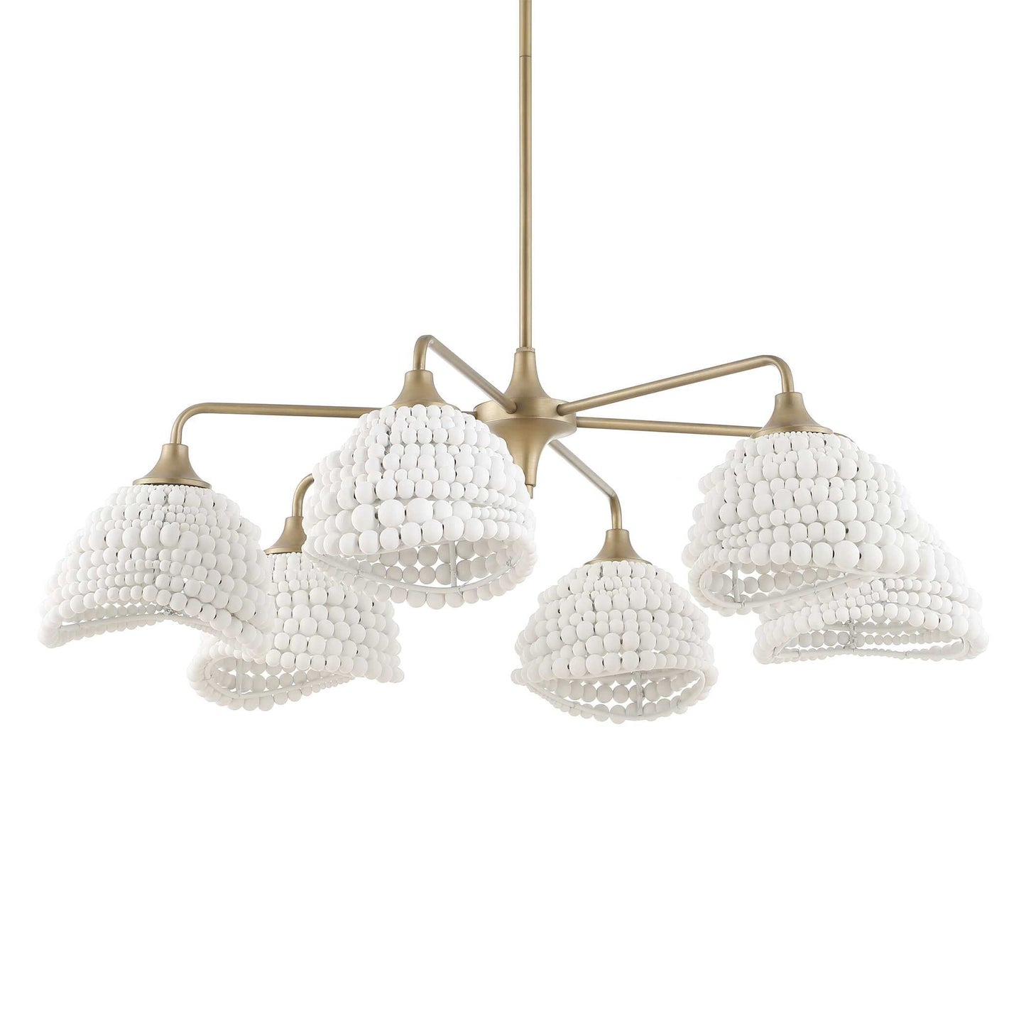 Biddeford 6 Light White Beaded Pendant