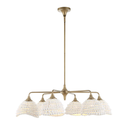 Biddeford 6 Light White Beaded Pendant