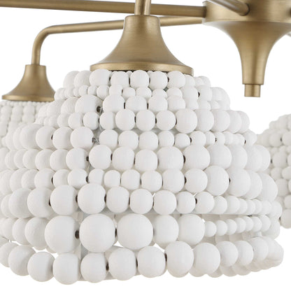 Biddeford 6 Light White Beaded Pendant