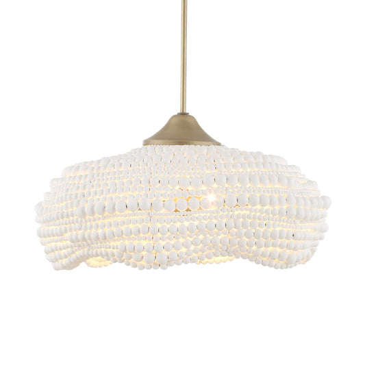 Biddeford 5 Light White Beaded Pendant