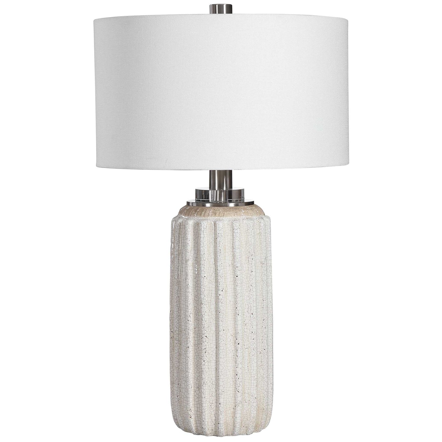 Azariah White Crackle Table Lamp