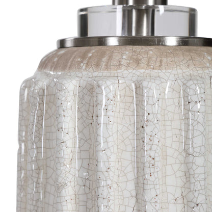 Azariah White Crackle Table Lamp