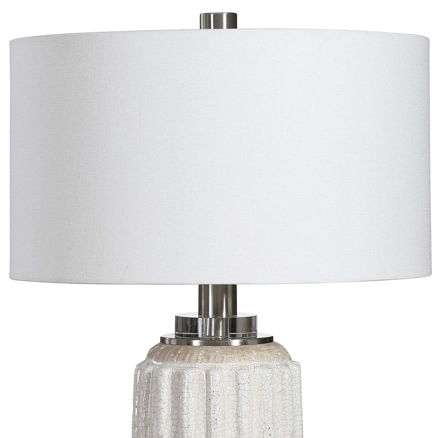 Azariah White Crackle Table Lamp