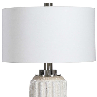 Azariah White Crackle Table Lamp
