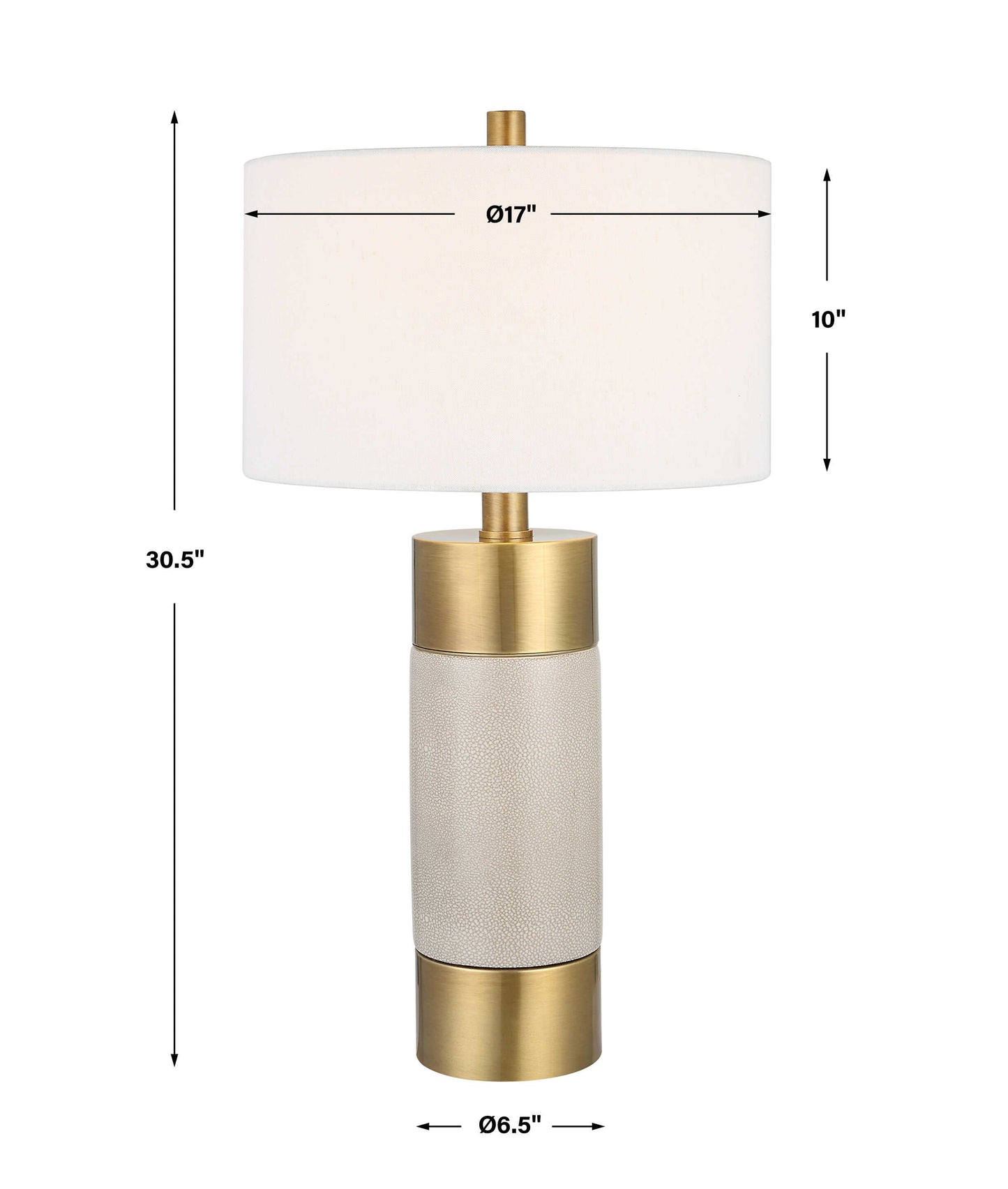 Adelia Ivory & Brass Table Lamp