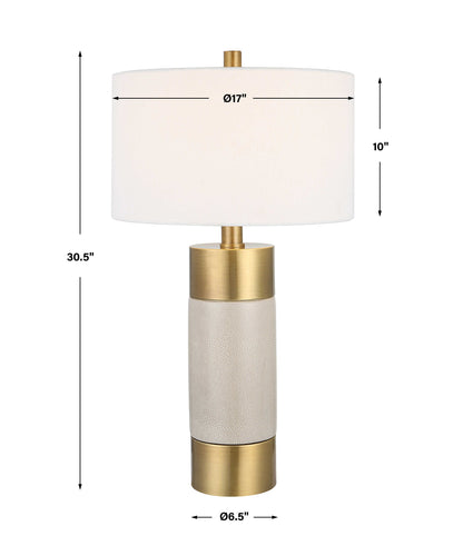 Adelia Ivory & Brass Table Lamp