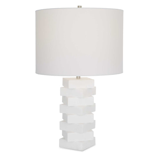 Ascent White Geometric Table Lamp