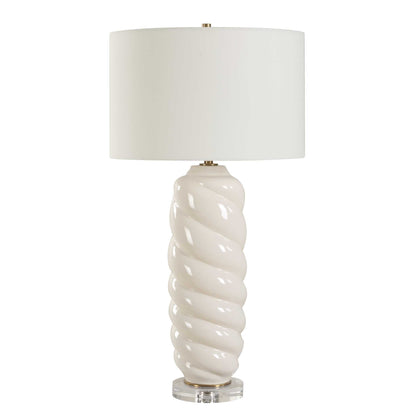 Anneli White Swirl Table Lamp