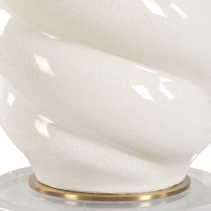 Anneli White Swirl Table Lamp