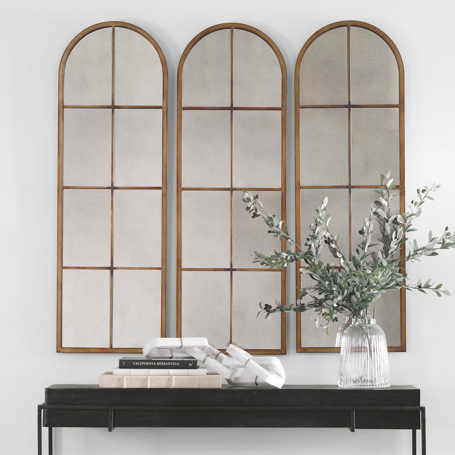 Amiel Arched Brown Mirror