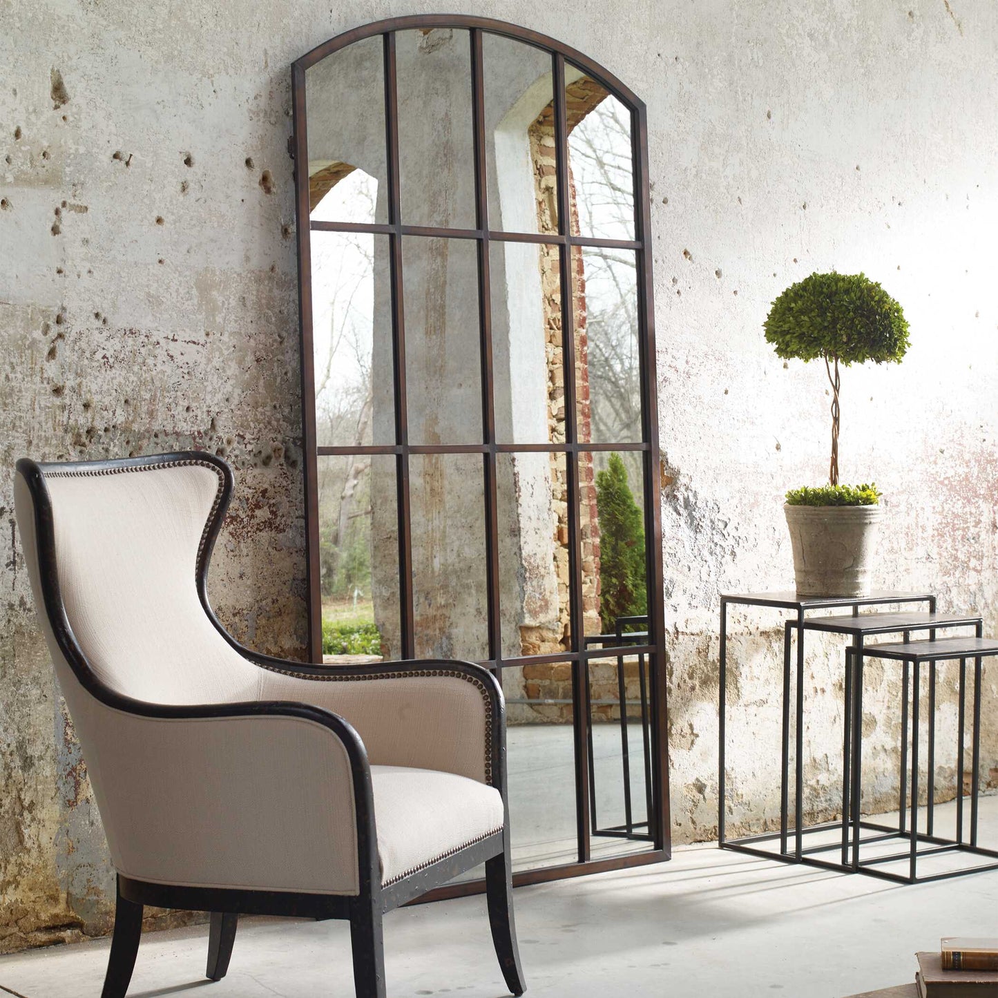 Amiel Antique Large Arch Mirror