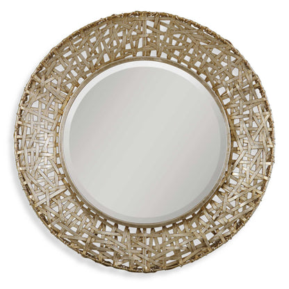 Alita Champagne Woven Metal Mirror