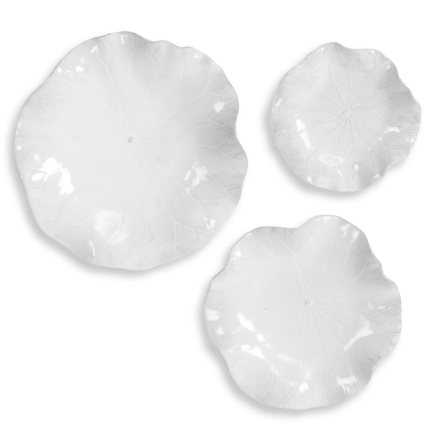 Abella Ceramic Wall Decor Set/3 White