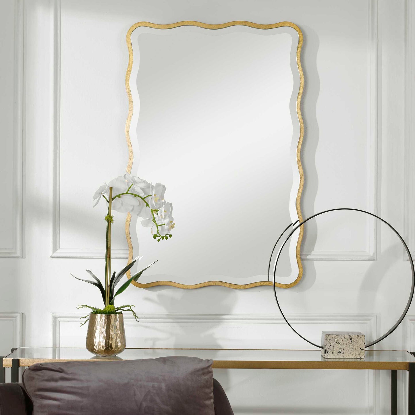 Aneta Gold Scalloped Mirror