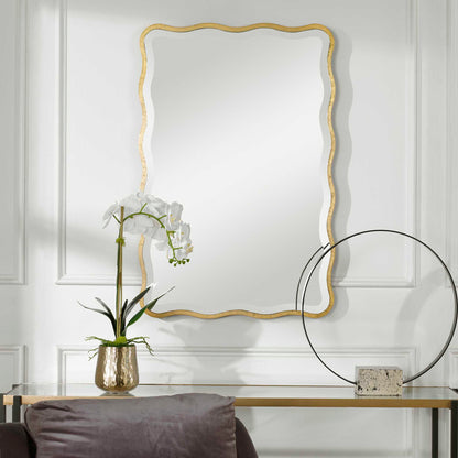 Aneta Gold Scalloped Mirror