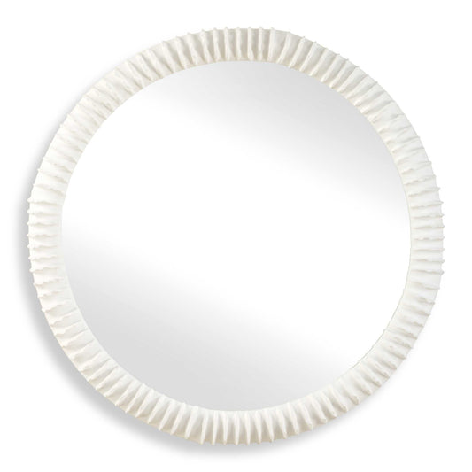 Akiko White Round Mirror