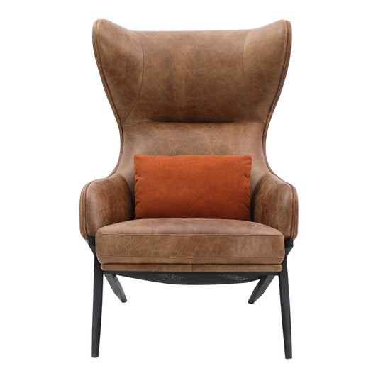 Amos Leather Accent Chair Open Road Brown