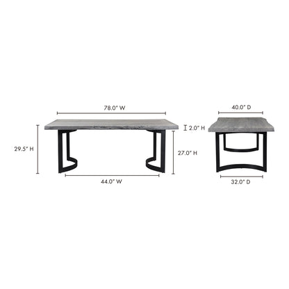 Bent Dining Table Extra Small Grey