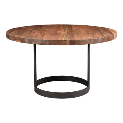 Bent Round Dining Table 54In Brown