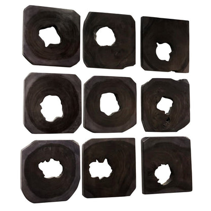 Bahati Wood Wall Decor in Ebony Set/9